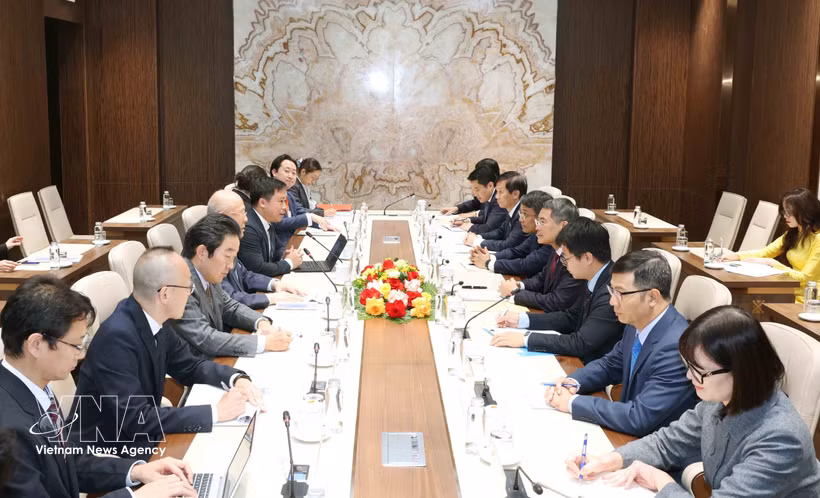 会见现场。图自越通社
