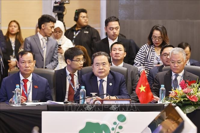 陈青敏出席第46届东盟议会联盟大会第一次全体会议。图自越通社