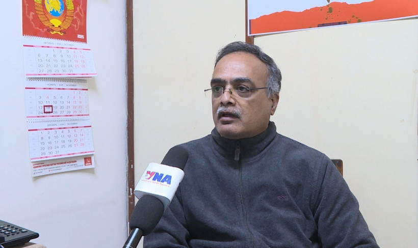 印度共产党（马克思主义）中央委员、对外事务部主任阿伦·库马尔。图自越通社