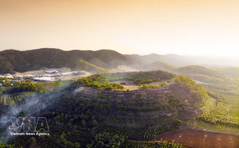 得农UNESCO世界地质公园里的火山。图自越通社