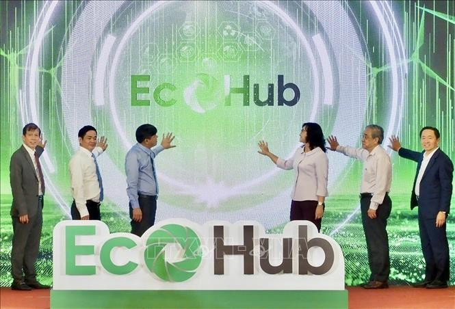 越南首个“绿色”B2B电子商务交易平台——EcoHub启动仪式。图自越通社