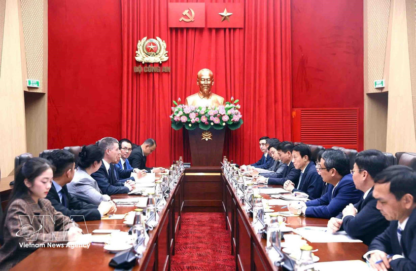 会见现场。图自越通社