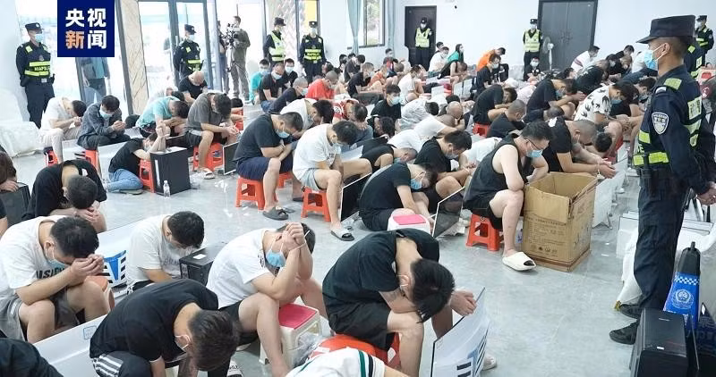 缅甸在边境诈骗园区抓获270名外国人。图自互联网
