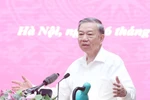越共中央总书记苏林发表讲话。图自越通社