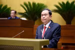 国会主席陈青敏主持开幕会并致开幕词。图自越通社