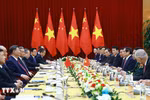 2025年4月14日，范明政总理会见中共中央总书记、国家主席习近平。图自越通社