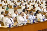 越共中央总书记、中央关于科技、创新与数字化转型指导委员会主任苏林出席会议。图自越通社