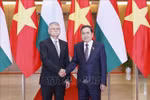 越南国会主席陈青敏与匈牙利国会主席格维尔·拉斯洛。图自越通社