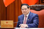 越南政府总理范明政主持召开政府常务会议。图自越通社