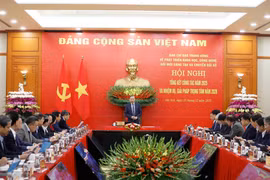 越共中央总书记苏林在会议上发表讲话。图自越通社