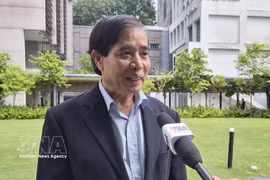 新加坡国立大学李光耀公共政策学院教授武明姜接受越通社驻新加坡记者的采访。图自越通社