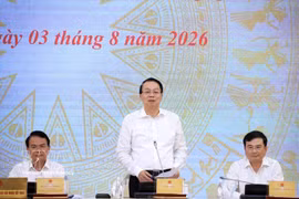 越南财政部副部长阮德芝回答记者提问。图自越通社