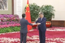 越南驻华大使范清平向中国国家主席习近平递交国书。图自越通社