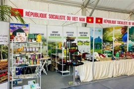 在摩洛哥一展会的越南展区。图自越通社