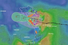 第五号台风25日10时路径图。
