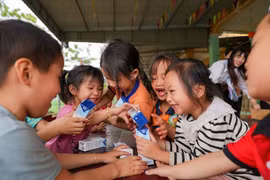 “专注越南人体质基金”推出了一系列项目，包括“学生饮用奶计划”、“学生餐示范模式”、“陪伴你成长”等，以提升儿童膳食营养。图自Vietnam+