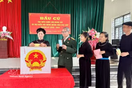 越南全国迎接第十六届国会代表和2026-2031年任期各级人民议会代表选举。图自越通社