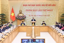 越南政府总理范明政主持召开国家数据指导委员会第一次会议。图自越通社