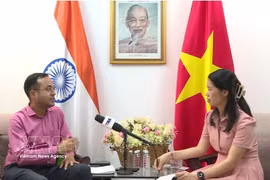 印度工业联合会（CII）东盟及大洋洲区域负责人罗欣·阿加瓦尔（Rohin Agarwal）接受越通社驻印度记者的采访。图自越通社