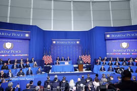 苏林总书记出席加沙和平委员会开幕会议。图自越通社