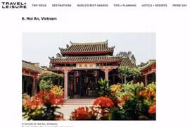 全球著名旅游杂志《旅游休闲》公布2025年全球十佳城市榜单，会安上榜。（屏幕截图）