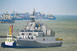 印度海军军舰“契尔丹”(INS Kiltan)号抵达菲律宾港。图自印度国防部