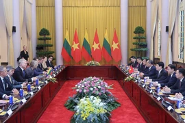 会谈场景。图自越通社