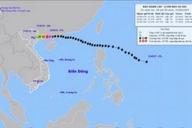 越南今年第9号台风桦加沙减弱为热带低压。图自水文气象预测中心
