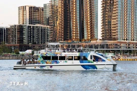 在西贡河上的旅游船。图自越通社