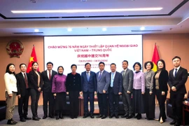 出席活动的双方代表合影。图自越通社