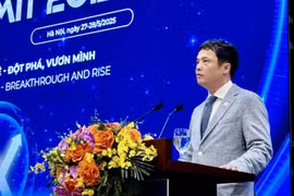 越南软件与信息技术服务协会主席阮文科在论坛开幕式上致辞。图自越通社