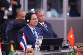 越南政府总理范明政率团出席在马来西亚吉隆坡举行的第二届东盟－海湾阿拉伯国家合作委员会。图自越通社