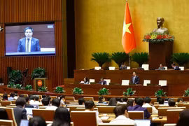 越南财政部长阮文胜就国会代表提出的问题进行解释和澄清。图自越通社