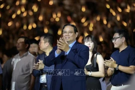 范明政总理出席“V Fest – 今日越南”大型文艺晚会。图自越通社