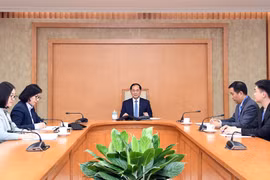 3月3日下午，越南政府副总理兼外交部长裴青山在政府办公厅与土耳其外交部长哈坎·菲丹通电话。图自越通社