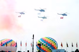 2024年越南国际防务展开幕式彩排。图自越通社