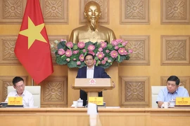 越南政府总理范明政与政策咨询委员会召开会议，重点讨论稳定宏观经济大盘。图自越通社