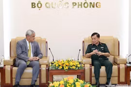 越南国防部副部长黄春战上将与美国国防部战俘和失踪人员统计署主任麦基格。图自《人民军队报》
