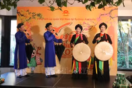 “2025年家乡之春”活动上举行的官贺民歌表演。图自越通社