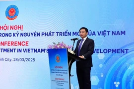 越南财政部长阮文胜在“越南新时期投资基金与外国投资”会议上发表讲话。图自 Vietnam+ 