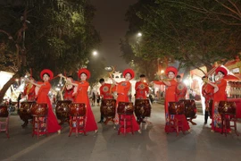 河内市夜间文艺活动。图自越通社