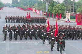 庆祝八月革命和国庆80周年阅兵彩排。图自越通社