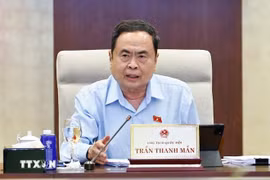 国会主席陈青敏在国会常委会第46次会议上发表讲话。图自越通社