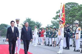 韩国总统李在明为越共中央总书记苏林举行隆重欢迎仪式。图自越通社