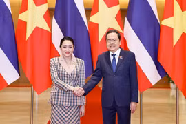 越南国会主席陈青敏会见泰国总理佩通坦。图自越通社