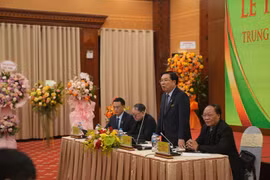 越南音乐著作权保护中心主任丁忠瑾在会议上发言。图自越通社