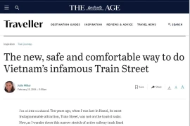 澳大利亚《时代报》网站刊登了作家朱莉·米勒（Julie Miller）撰写关于在越南体验“河内五城门”旅游列车的文章。图自越通社