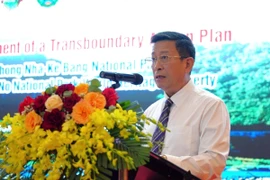 广治省风芽格邦国家公园经理范宏泰发表讲话。图自越通社