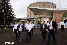 裴青山副总理率团视察大叻核反应堆运行情况。图自越通社