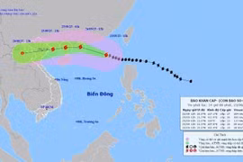 第9号台风9月23日16时的移动路径。图自越通社